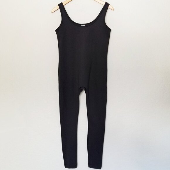 Smash + Tess Black Scoop Neck Stretch Jumpsuit M Unitard Romper Sleeveless Knit - Picture 3 of 12
